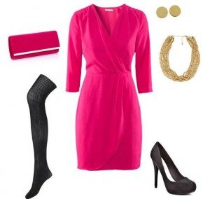 How to accessorize a pink dress