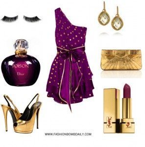 How to accessorize a purple dress